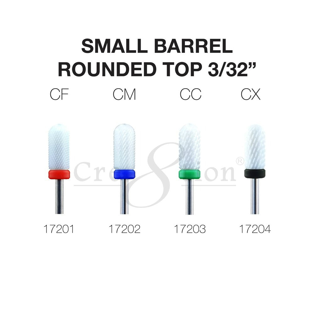 Ceramic Small Barrel Rounded Top 3/32"