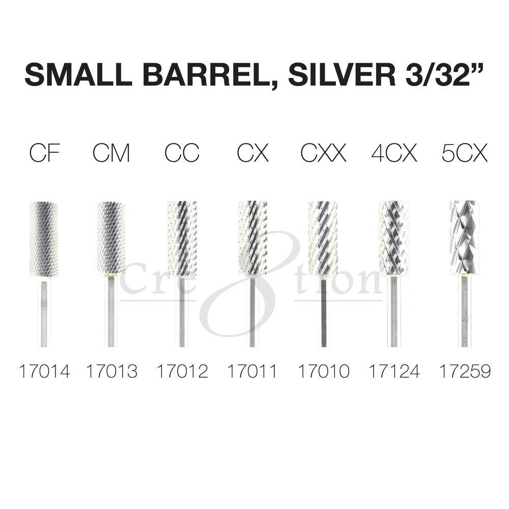 Cre8tion Carbide Small Barrel, 3/32" - SILVER