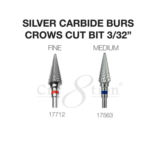 Carbide Burs - Crows Cut Bit 3/32' - SILVER