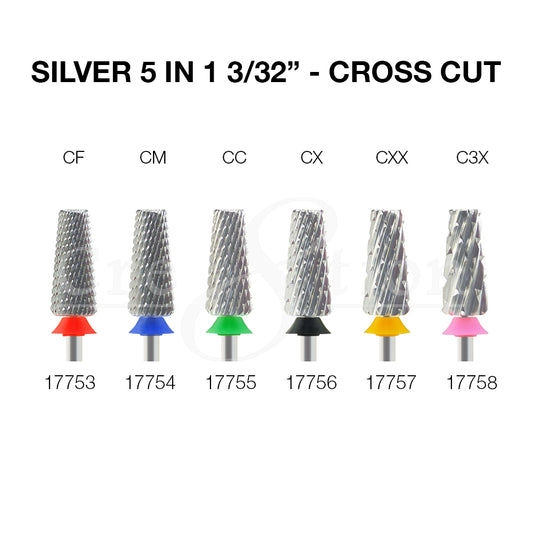 Cre8tion 5 in 1 Nail Filing Bit 3/32" - TITANIUM