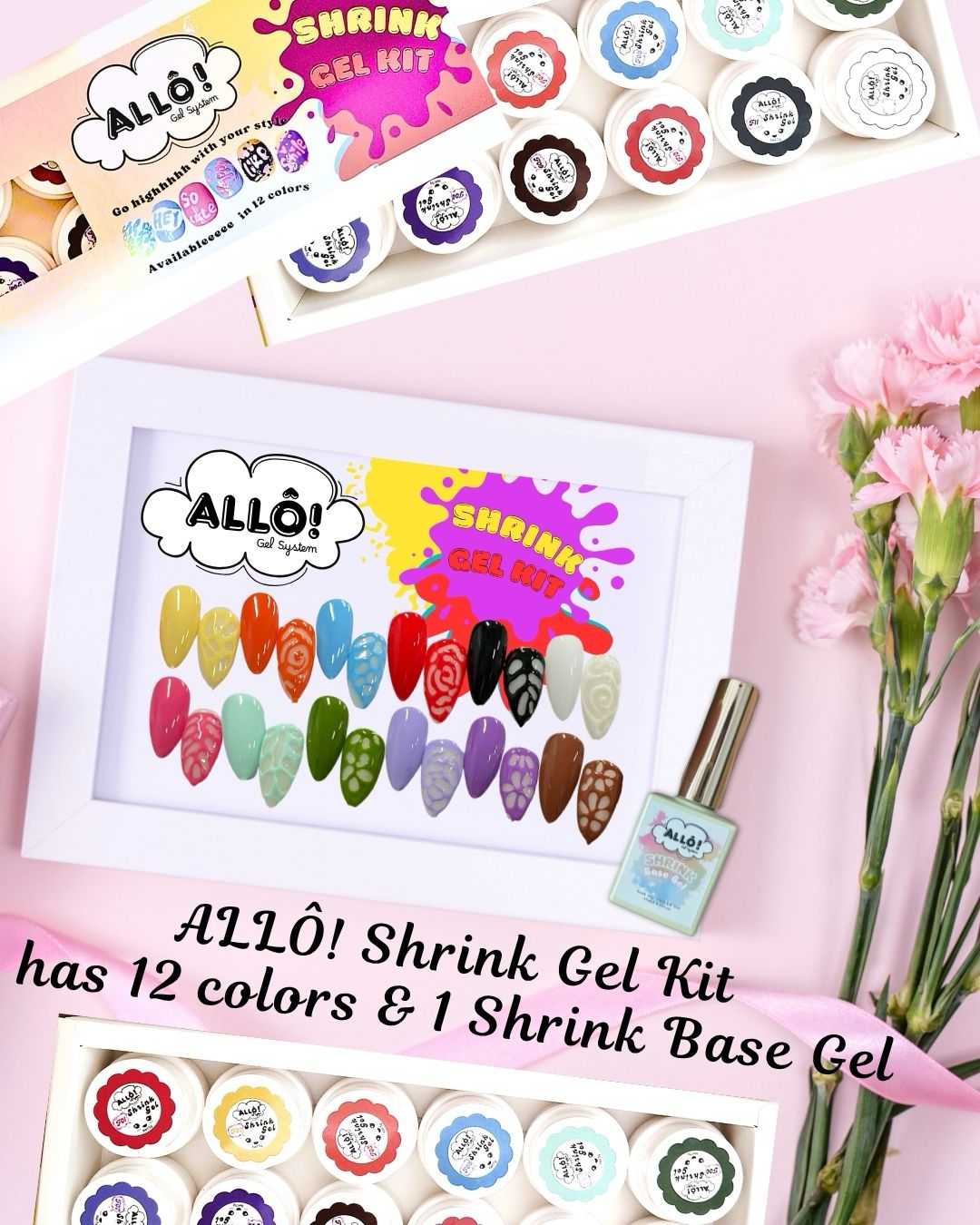 Auto-Shrink Bubble Gel - Set of 12 colors (+Base and Display frame)