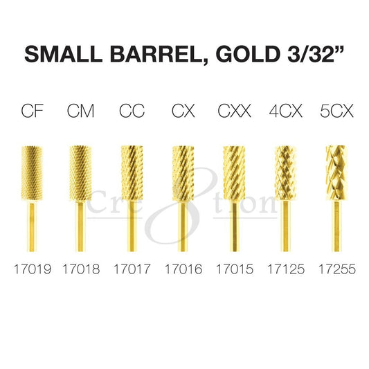 Cre8tion Carbide Small Barrel, 3/32" - GOLD